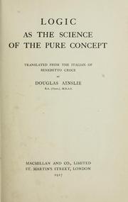 Cover of: Logic as the science of the pure concept