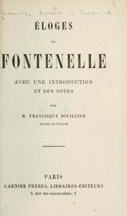 Cover of: Éloges. by Fontenelle M. de
