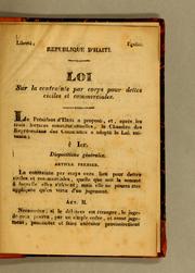Cover of: Loi sur la contrainte par corps pour dettes civiles er commerciales.