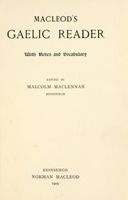 Cover of: Macleod's Gaelic reader: with notes and vocabulary