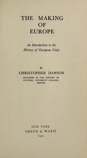 Cover of: The making of Europe by Christopher Dawson