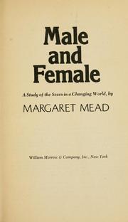 Cover of: Male and female by Margaret Mead