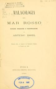 Cover of: Malacologia del Mar Rosso by Arturo Issel