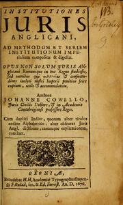 Cover of: Institutiones juris Anglicani