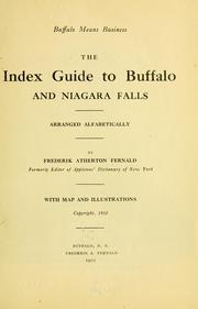 Cover of: The index guide to Buffalo and Niagara Falls by Frederik Atherton Fernald