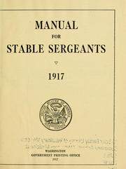 Cover of: Manual for stable sergeants. 1917.