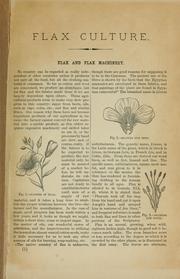 Cover of: Manual of flax culture, comprising full information on the cultivation, management, and marketing of the crop. by 
