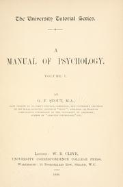 Cover of: Manual of psychology . by Stout, George Frederick