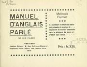 Cover of: Manuel d'anglais parlé. by Palmer, Harold E.