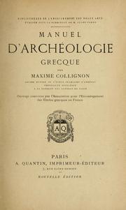 Cover of: Manuel d'archéologie grecque