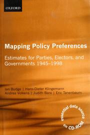 Cover of: Mapping policy preferences: estimates for parties, electors, and governments, 1945-1998