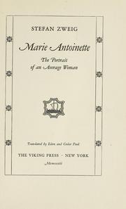 Cover of: Marie Antoinette: Bildnis eines mittleren Charakters