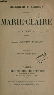 Cover of: Marie-Claire