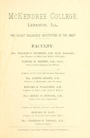 Cover of: McKendree College, Lebanon, Ill. by S. H. Deneen