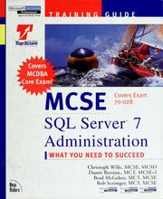 Cover of: MCSE: SQL Server 7 Administration, exam: 70-028