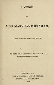 Cover of: memoir of Miss Mary Jane Graham: late of Stoke Fleming, Devon.