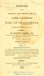 Cover of: Memoirs of the political and private life of James Caulfield, Earl of Charlemont.