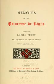 Cover of: Memoirs of the Princesse de Ligne
