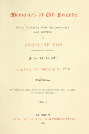 Cover of: Memories of old friends by Caroline Fox