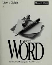 Cover of: Microsoft Word user's guide by Microsoft Corporation.