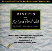 Cover of: Minutes of the Lead Pencil Club by edited by Bill Henderson.