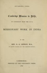 Cover of: Missionary Work in India