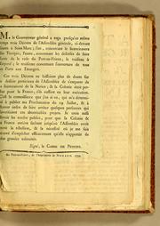 Cover of: M. le gouverneur général a reçu presqu'en même temps trois décrets de l'Assemblée générale, ci-devant séante à Saint-Marc; ..