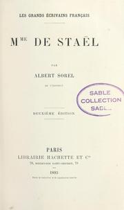 Cover of: Mme de Staël.