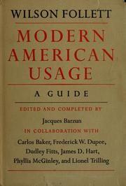 Cover of: Modern American usage: a guide.