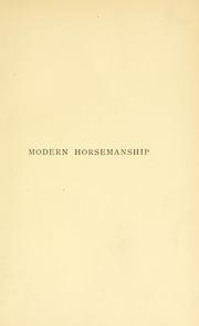 Cover of: Modern horsemanship, three schools of riding by Anderson, Edward L.