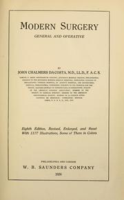 Cover of: Modern surgery, general and operative