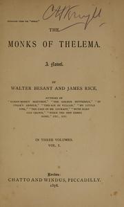 Cover of: The monks of Thelema by Walter Besant