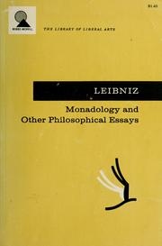 Cover of: Monadology, and other philosophical essays.