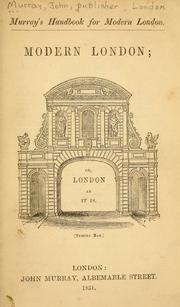 Cover of: Murray's handbook for modern London by John Murray (Firm)