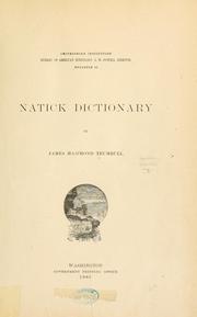 Cover of: Natick dictionary by James Hammond Trumbull