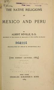 Cover of: The native religions of Mexico and Peru