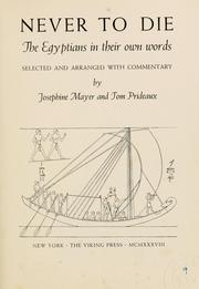 Cover of: Never to die by Josephine Mayer