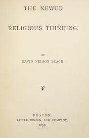 Cover of: newer religious thinking