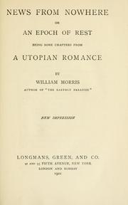 Cover of: News from nowhere; or, An epoch of rest by William Morris