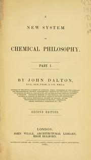 Cover of: new system of chemical philosophy.