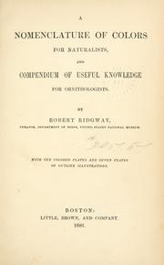 Cover of: A nomenclature of colors for naturalists by Robert Ridgway