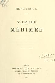 Cover of: Notes sur Mérimée.