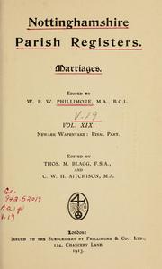 Cover of: Nottinghamshire parish registers. by William Phillimore Watts Phillimore