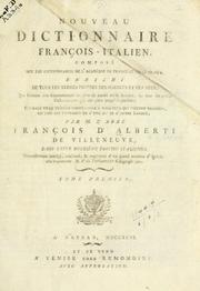 Cover of: Nouveau dictionnaire françois-italien: composé sur les dictionnaires de l'Académie de France et de La Crusca.