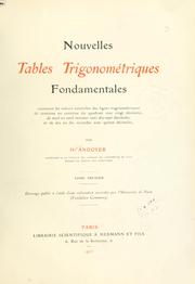 Cover of: Nouvelles tables trigonométriques fondamentales by Henri Andoyer