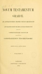 Cover of: Novum Testamentum graece. by Constantinus Tischendorf.