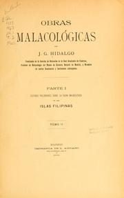 Cover of: Obras malacológicas. by Joaquín González Hidalgo y Rodríguez