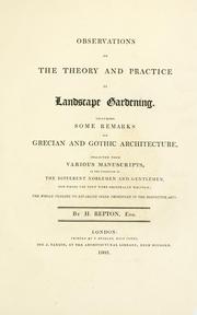 Cover of: Observations on the theory and practice of landscape gardening by Humphry Repton