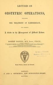 Cover of: Obstetric operations, including the treatment of haemorrhage