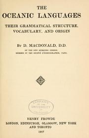 The Oceanic languages, their grammatical structure, vocabulary, and origin by Donald MacDonald